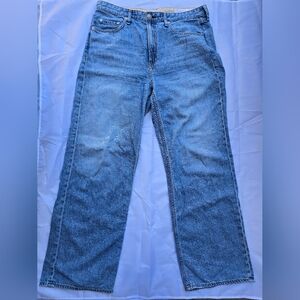 Rag & Bone Blue Classic Denim Jeans Logan mid-rise wide leg Sz 30x30.5